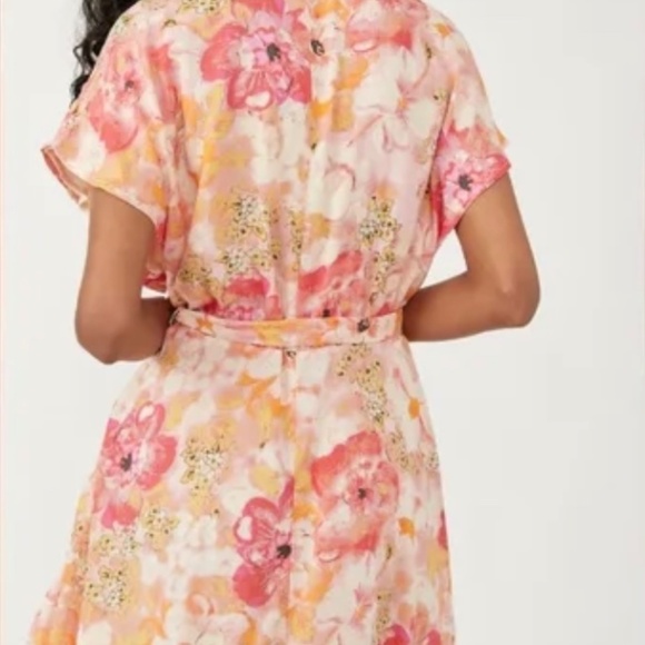 Free People freddy tie-side mini dress in multi floral size small - missing belt - Picture 3 of 12